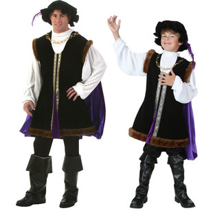 cos服万圣节欧洲贵族服饰成人儿童，幼儿文艺复兴贵族莎士比亚服饰