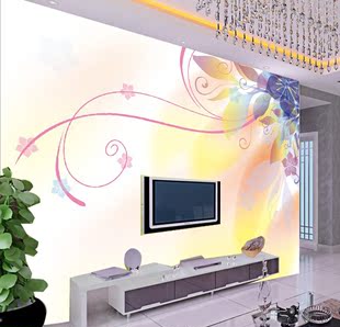 个性花纹线条电视背景墙壁画花卉欧式花样年华客厅壁纸卧室墙布