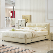 小户型气动床储物床真皮，床1.5米软床皮艺床带抽屉榻榻米双人床