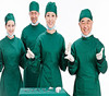 外科手术衣纯棉手术室工作服女反穿式绿色手术衣隔离衣洗手衣手术