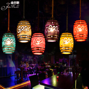 北欧餐厅酒吧吊灯吧台创意个性复古树脂单头小吊灯咖啡厅灯具
