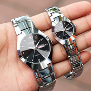 情侣手表一对钢带防水女士潮流男士学生，韩版时尚自动机械石英表