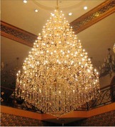 豪华欧式水晶吊灯复式楼客厅吊灯金色酒店别墅会所大型工程灯具