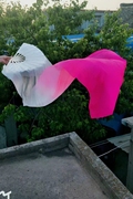 舞蹈扇子粉白色长绸成人广场儿童，一尺飘1.5米少儿舞秧歌玫红扇子