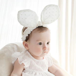 韩国韩版女童发带婴儿大兔耳朵，发带发箍宝宝发饰儿童头饰头花可爱