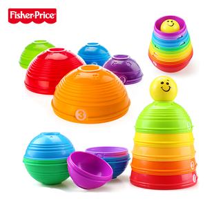 费雪玩具叠叠乐宝宝，早教益智玩具婴儿层，层叠彩虹杯礼物k7166