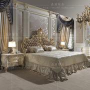 意大利实木绘画雕花双人床欧式大床豪华卧室1.8米公主床彩绘婚床