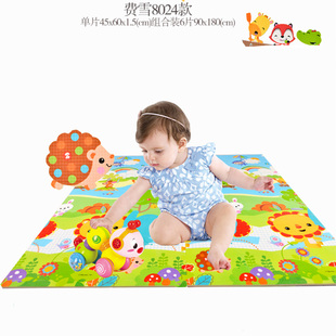 费雪Fisher Price婴幼儿童爬行垫游戏垫拼图加厚防水双面拼接地垫