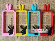 适用苹果5兔子硅胶边框，iphone5s卡通边框，苹果55兔耳朵手机壳软女