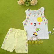 韩婴坊童装婴儿夏季无袖，背心套装男女宝宝，薄款竹纤维清凉夏装