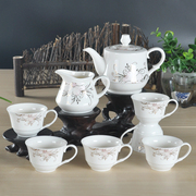 德化纯白色陶瓷功夫茶具套装，茶杯盖碗茶海陶瓷，茶盘底座整套组