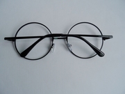 大圆形金属镜架眼镜框无镜片装饰镜时尚经典，款金银色黑色框男女