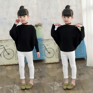 女童中大童春季套头蝙蝠袖宽松版毛衣针织韩版针织毛衣针织衫