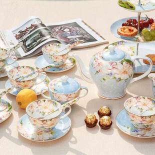 咖啡杯套装欧式茶具15头咖啡具，套装骨瓷英式下午茶，红茶具套装陶瓷