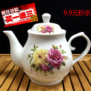 陶瓷大小号茶壶单壶泡茶家用客厅，大容量过滤泡茶壶耐热凉水壶中式