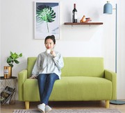 日式双人沙发布艺小公寓，单人两人咖啡厅餐饮，卡座沙发休闲北欧