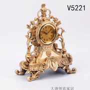 欧式台钟静音时钟创意座钟，时尚座钟床头古铜色复古钟欧式时钟表