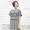夏装短袖孕妇T恤日本原单短款纯棉宽松字母上衣夏季薄款罩衫
