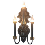 欧式铁艺3头蜡烛壁灯美式简约背景墙床头灯过道镜前灯具LED长壁灯