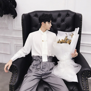 春秋chic设计师衬衣打底衫黑白精致领结气质，垂感显瘦百搭长袖衬衫