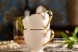 典雅骨瓷咖啡杯欧式下午茶具陶瓷，英式茶具红茶杯，奶茶杯情侣杯礼盒