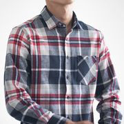 意宾2021春夏创意棉格子，长袖衬衫衬衣，男式休闲法兰绒男士衬衣