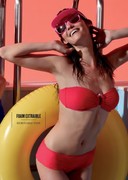 欧美泡温泉泳衣海滩度假热带风情红色黑色，bikini性感比基尼三点式