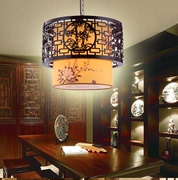 中式古典吊灯现代客厅实木羊皮，灯圆形餐厅卧室灯大小酒店工程灯具
