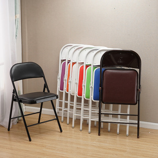 简易电脑椅子金属办公椅便携职员椅家用休闲靠背椅培训折叠椅凳子