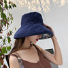 渔夫帽女夏季海边防晒帽日系，双面可折叠帽韩版遮阳帽子纯色太阳帽