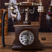 慕予臻实木欧式仿古电话机创意复古电话时尚家用座机老式工艺
