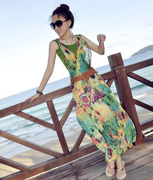 泰国2021春露肩，沙滩裙夏波西米亚长裙，雪纺连衣裙两件套裙子