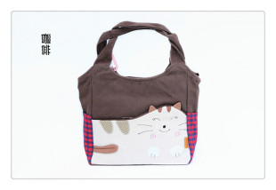 QQ猫 香港帆布手提卡通可爱女包 日韩时尚休闲款布包