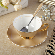 欧式家用小精致咖啡杯碟套装英式下午茶花茶骨瓷描金小轻奢华杯子