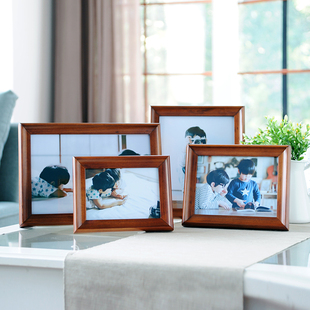 欧式实木相框7810寸内框创意长方形，洗照片做成木质儿童卧室摆台