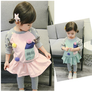 女宝宝洋气套装女童，秋装套装0一1-2-3岁韩版潮两件套婴幼儿衣服女