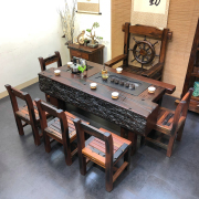 老船木茶桌椅组合家具，套装一体客厅，喝茶几实木新中式办公室泡茶台