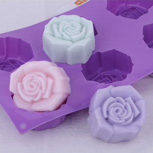 爱皂坊 六连玫瑰花园DIY手工皂硅胶模具香皂矽胶模