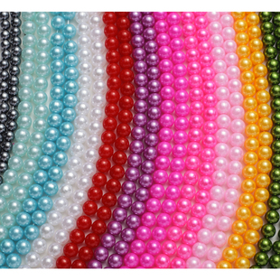 6mm仿珍珠蜜蜡散珠圆形环保串珠小珠子亚克力手串编织饰品材料包