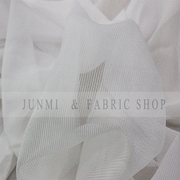 白色细条纹欧根纱布料，透明美国雪纺，服装连衣裙防光晒diy满99
