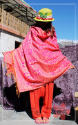印度尼泊尔民族风 保暖防晒 旅游百搭金线超大超长披肩围巾