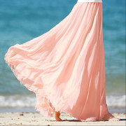 2022春秋拖地长裙仙女，8米大摆裙沙滩，度假显瘦夏季金丝雪纺半身裙