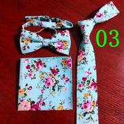男女款商务休闲6cm小领带时尚，花卉系列棉布领结印染花式面料方巾