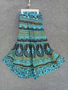 印度尼泊尔纯棉印花孔雀，裹裙民族半身裙波，西米亚长裙两穿包裙