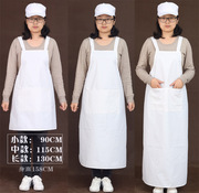 背带白色布围裙(布围裙)套袖，套装鸭舌帽纺织厂围裙白色厨房工作服男士