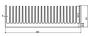 定制大功放散热片散热器铝型材散热器宽300高85长100mm长度可任意