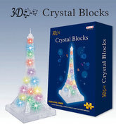3d立体水晶拼图，创意diy益智玩具，艾菲尔铁塔发光拼图儿童益智