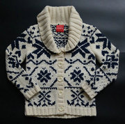 日本小众高端品牌纯羊毛，雪花复古加厚粗线滑雪毛衣外套