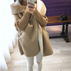 2016韩版秋冬女装外套羊羔毛大码宽松毛衣中长款加绒加厚开衫