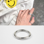 s990足银粗版光圈戒指，尾戒男女情侣纯银，指环极时尚简约个性日韩版